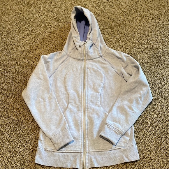 Lululemon Light Blue Heavy Zip Up Hoodie Jacket Size 6 in EUC - Picture 1 of 8
